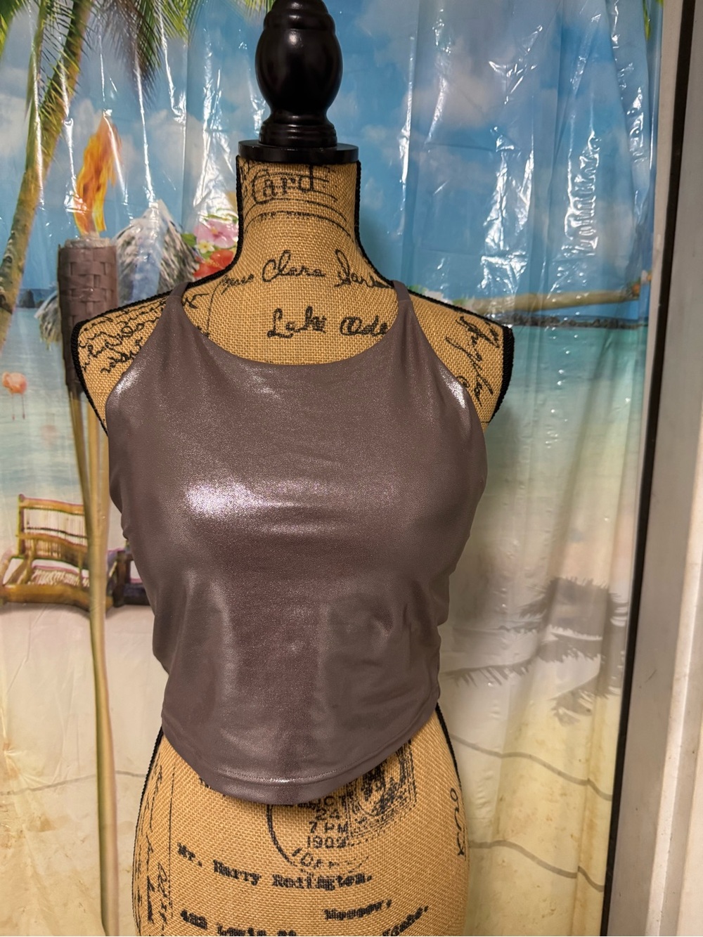 Old Navy Shimmery Taupe Mauve Cropped Tank